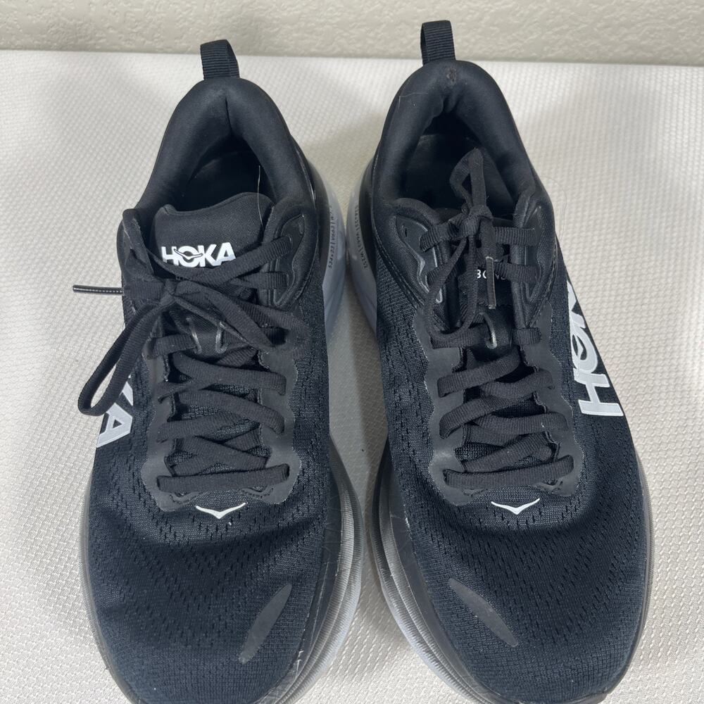 Hoka One One Women's Bondi 8 Black/White Running Shoes 127952/BWHT - Size‎ 9.5 B